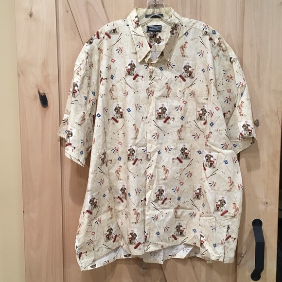 Golf Print Mens Shirt 2X - Picture 2 of 7